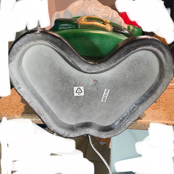 Gnome Elf Holding Lantern 28" Santa Light-Up Plastic Blow Mold Tested Works Read - Picture 3 of 10